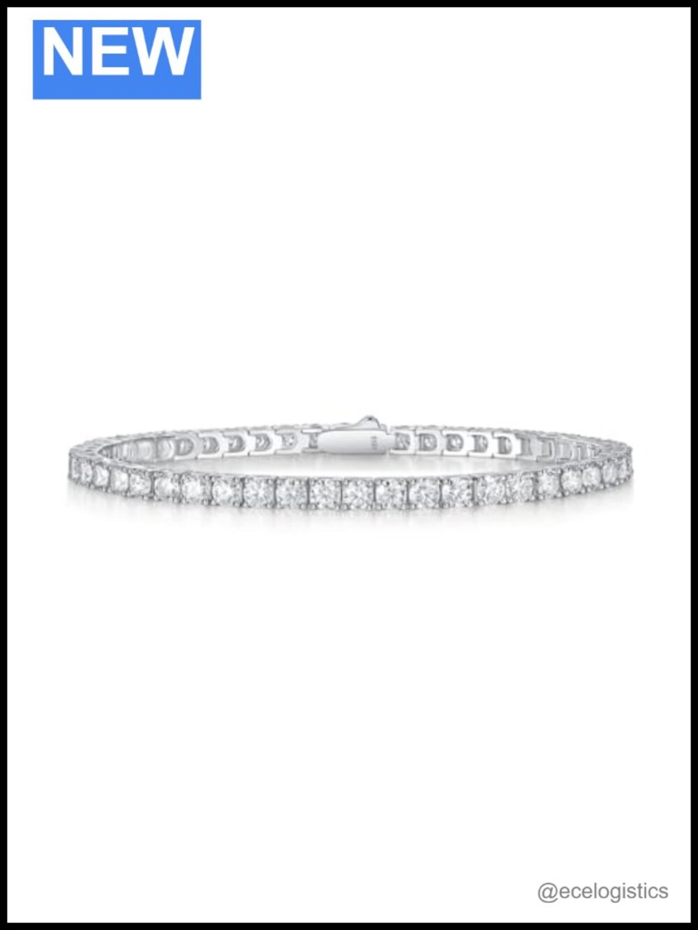Moissanite Tennis Bracelet 925 Sterling Silver 18k White Gold Plated 7 Inch